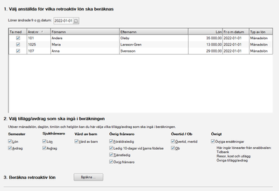 Beräkna retroaktiv lön i Visma Lön 600