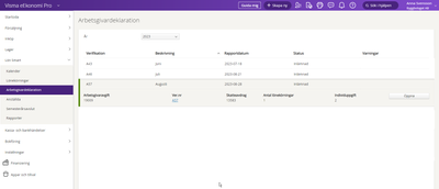 Arbetsgivardeklaration i Visma Lön Smart